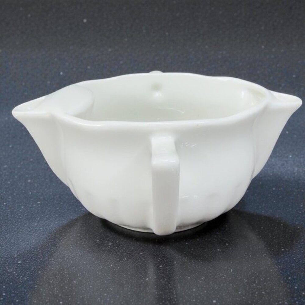 Pillivuyt France White Porcelain Sauce Boat Fat Lean‎ Separator Double Spout VTG